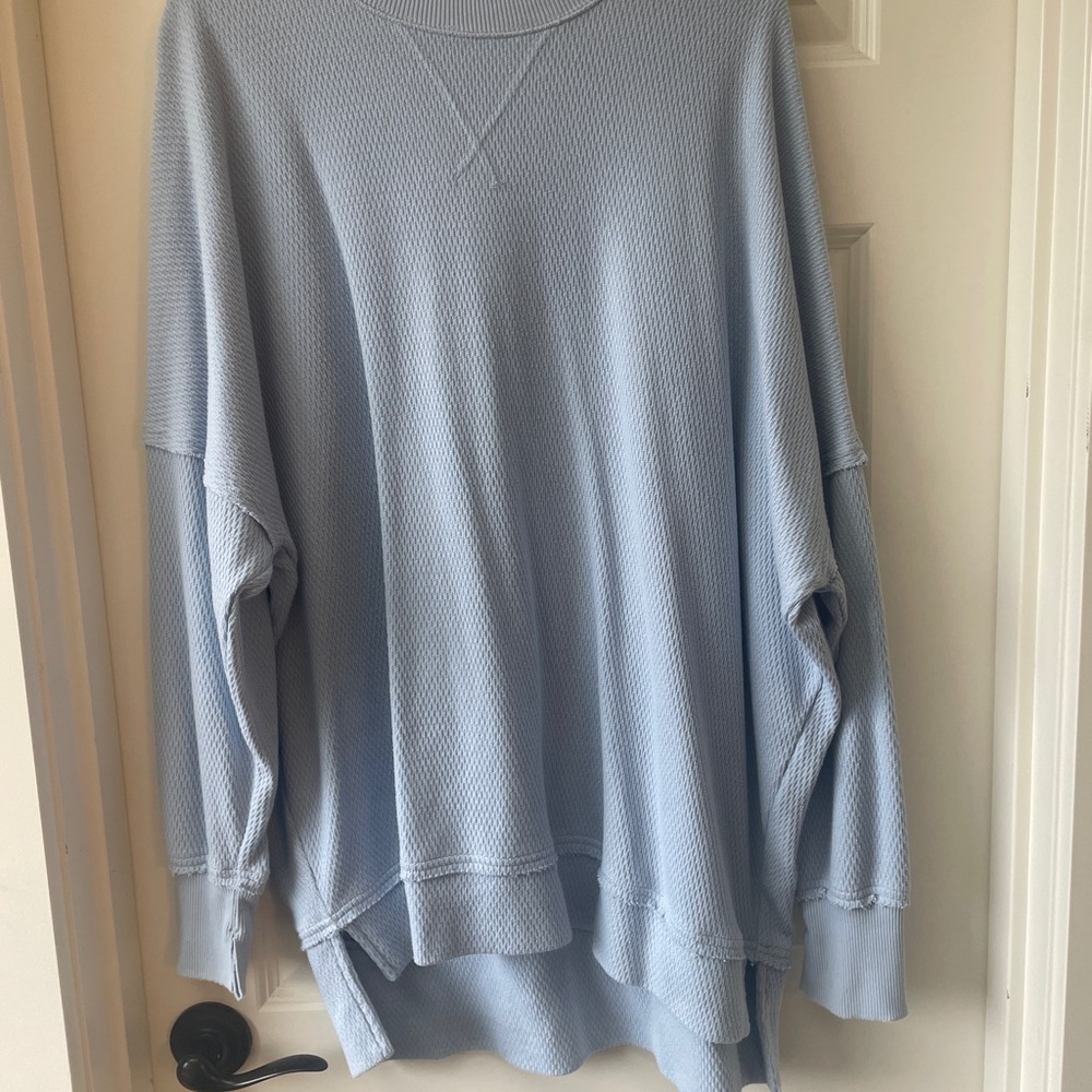 Aerie Oversized Soft Knit Sweater in Light Blue